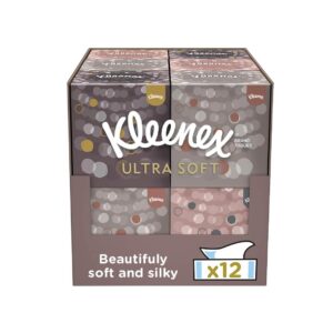 Kleenex Ultra Soft Facial Tissues - Pack of 12 Cube Tissue Boxes
