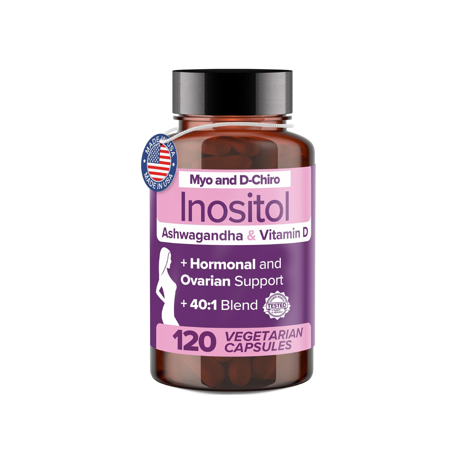Intimate Rose Myo-Inositol & D-Chiro Inositol Supplement for Women, Ideal 40:1 Ratio, Vitamin D3, 120.0 Count