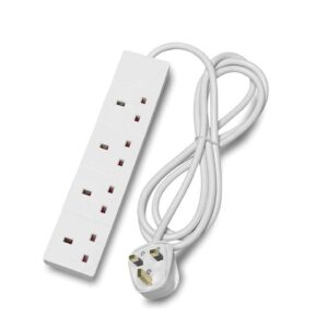 STATUS 4 Way Socket Extension Lead, 1m Cable Multi-Plug Power Strip for Home, (4WS1M20)