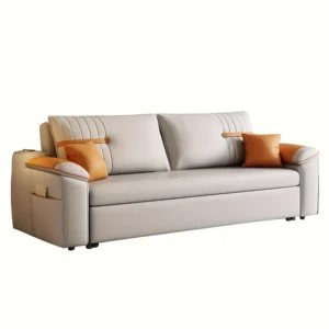 1pcs 1.2m Double Simple Gray Multifunctional Folding Sofa Bed, All-in-one Dual-purpose