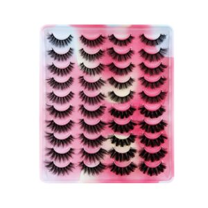 False Eyelashes Dramatic Fluffy 6D Mink Lashes - 20 Pairs Natural Curly Lashes Thick Fake Eyelashes (4 Styles)