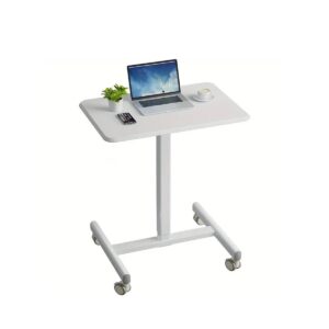 27.2 x 19 Inch Mobile Standing Desk Adjustable Height, Mobile Laptop Desk Support up to 55LBS for Home and Office
