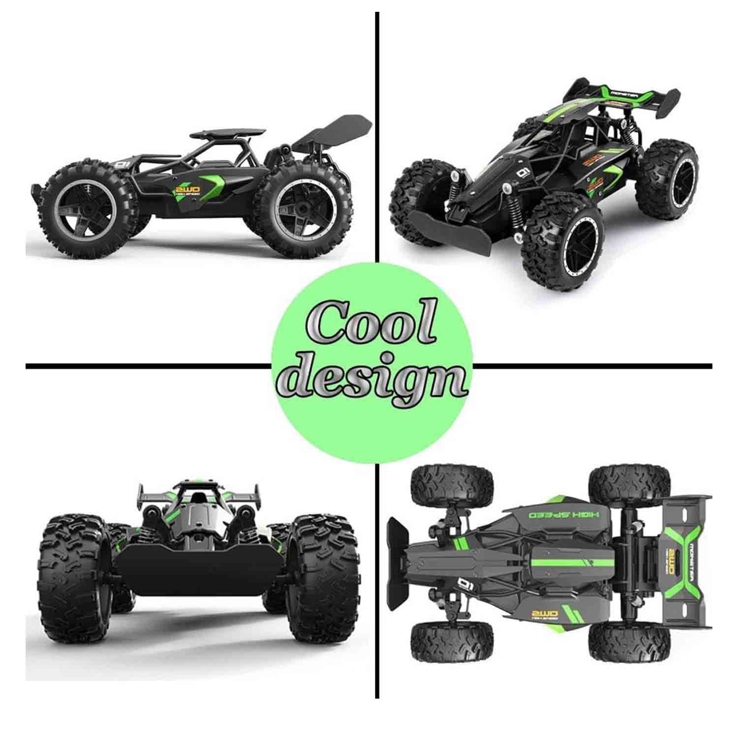 RC Car Remote Control Truck for Boys Girls, 2.4Ghz 15+KM/H High Speed 2WD RTR Electric Rock Climber Fast Race Buggy Hobby Toy Cars for Kids Gift Green - Image 2