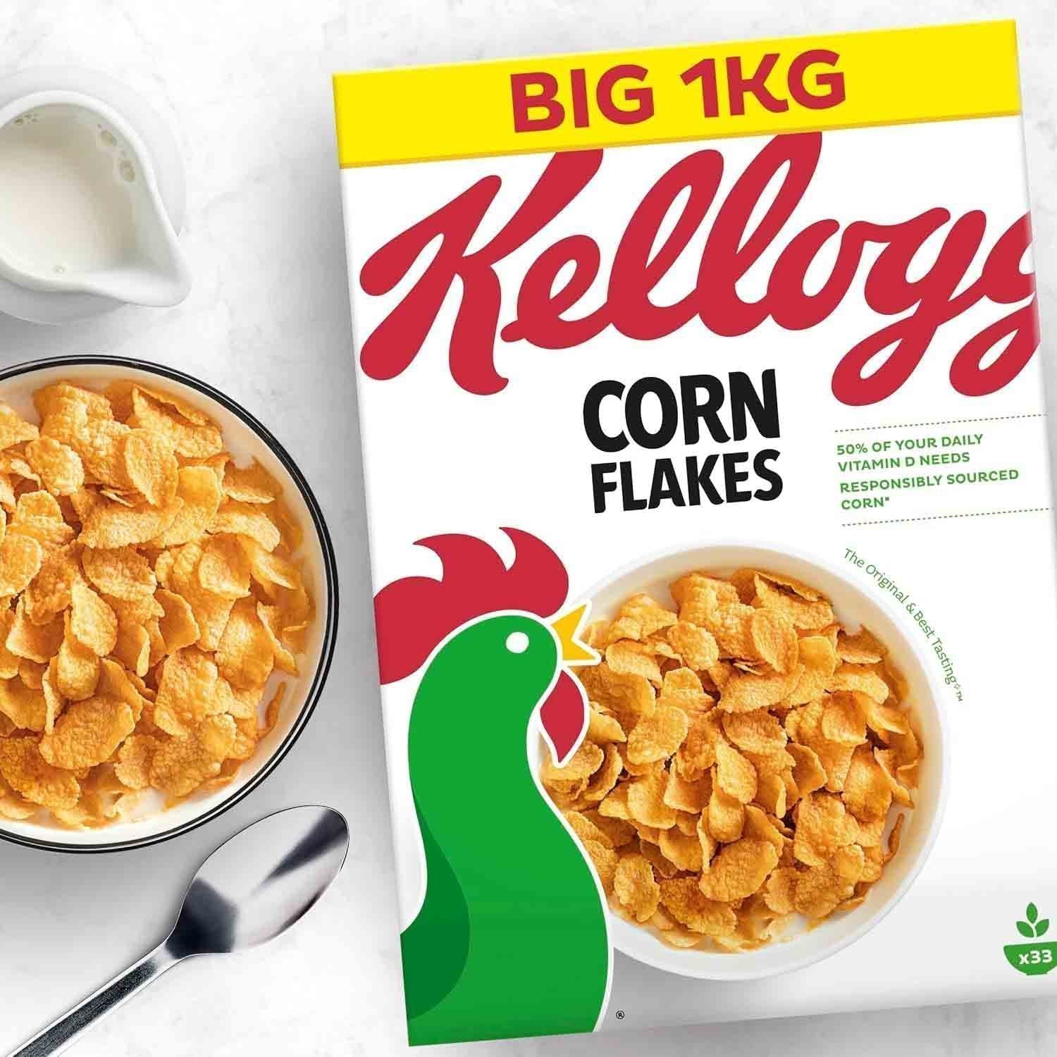 Kellogg's Corn Flakes Breakfast Cereal, 1kg - Image 2