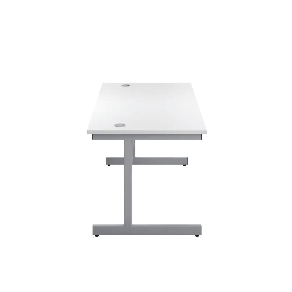 First 1200x800mm White/Silver Single Rectangular Desk - Image 2