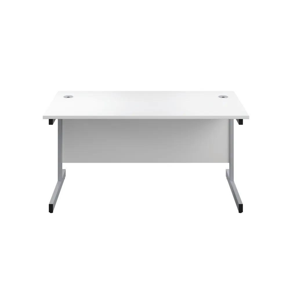 First 1200x800mm White/Silver Single Rectangular Desk - Image 4