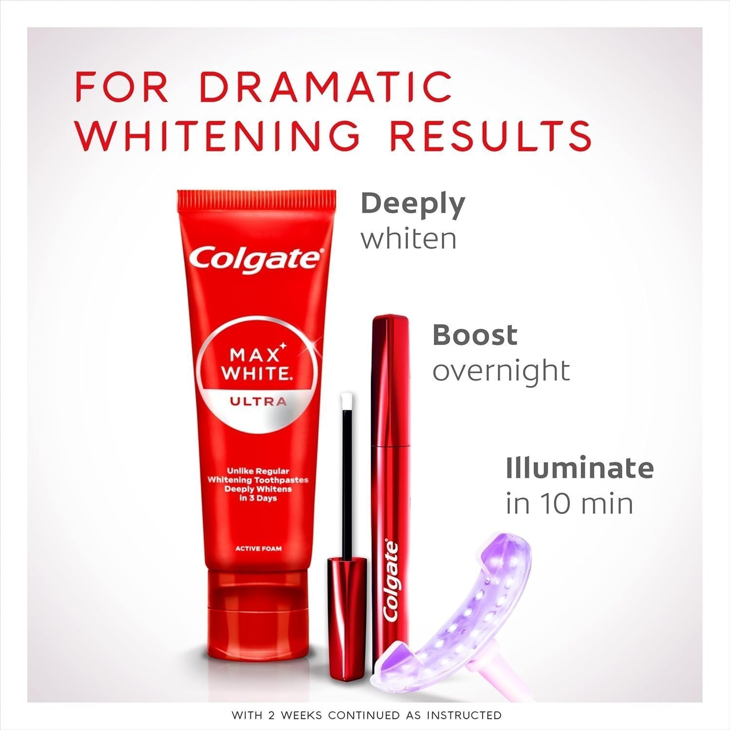 Colgate Max White Ultra Active Foam Toothpaste, 2 Pack, 75ml Tubes - Image 3