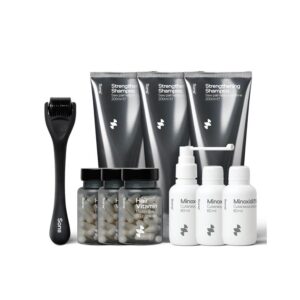 Sons Complete Hair Loss Treatment - Minoxidil 5%, Biotin, & DHT Blocking Shampoo + Dermaroller, 3 Month Supply