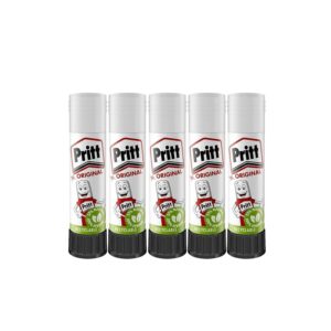 ZYBUX - Pritt Glue Sticks (5 Pack, 11g Each) - 90% Natural, Strong Hold, Child-Friendly Adhesive
