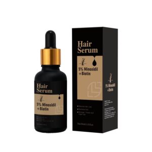 5% Minoxidil + Biotin Hair Serum, Reduces Hair Loss, Nourishes Hair and Scalp, Encourages Hair Growth