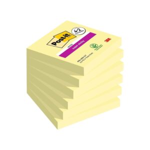 Post-it Super Sticky Notes, Double the Sticking Power, 4 + 2 FREE Pads, 540 Sheets, 76 mm x 76 mm