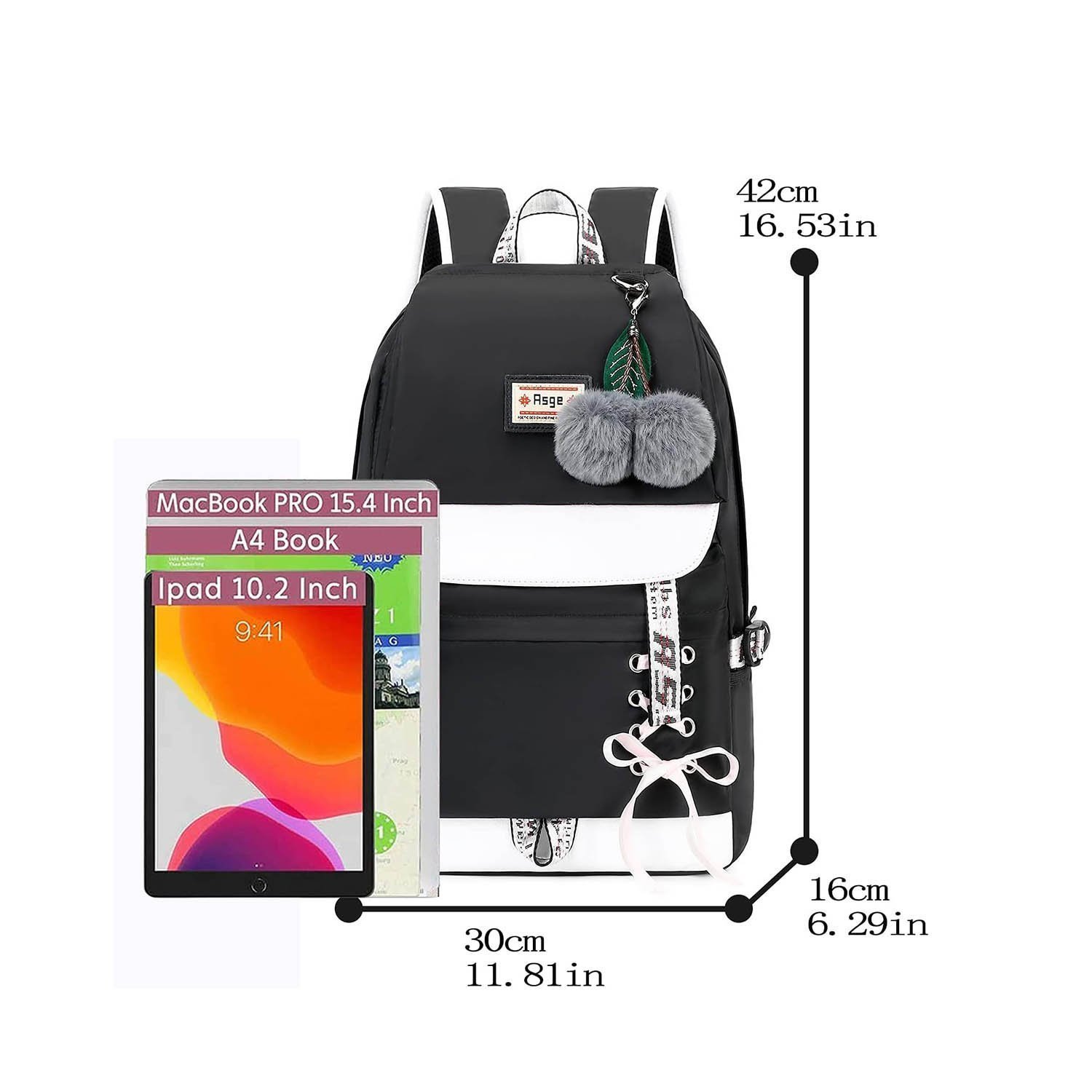 Asge Girls Backpack School Bags for Girls Nylon Waterproof College Rucksack Fashion Casual Daypack - Image 2