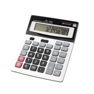 Calculators HIHUHEN Large Calculator Solar & Battery Power 12 Digit Display (1 x Calculator)