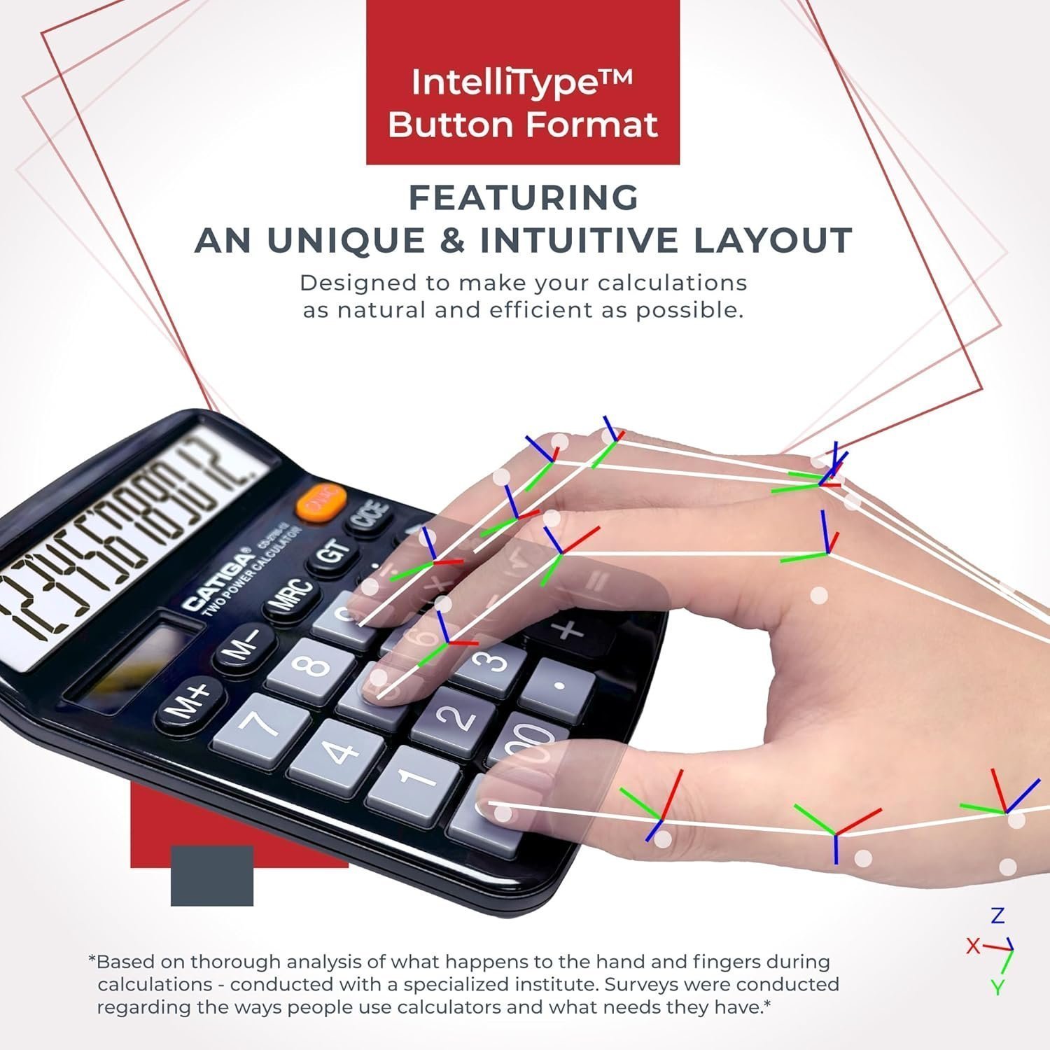 12 Digit Desktop Calculator with Large LCD Display and Sensitive Button, CD-2786 - Image 6